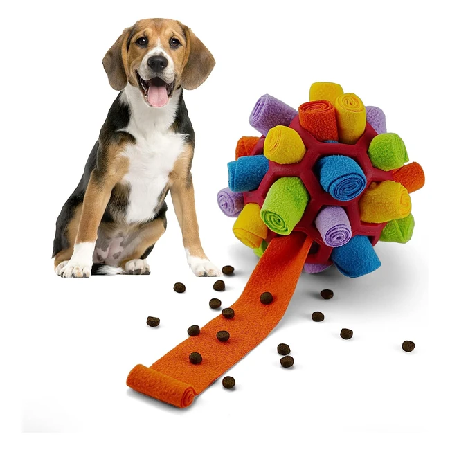 Larimuer Palla da Fiuto per Cani - Giocattolo Puzzle Interattivo Portatile - Alimentazione Facile - Taglia Media/Rossa e Arcobaleno