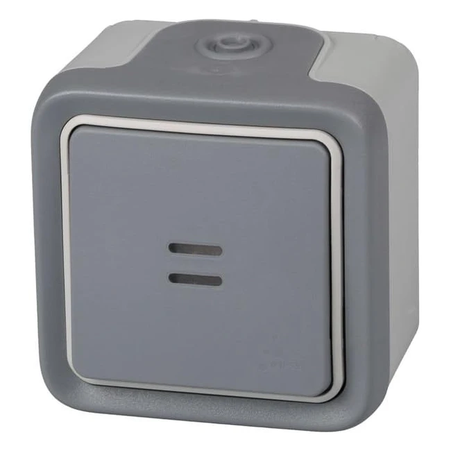 Interrupteur mural lumineux étanche Legrand Plexo 191513 IP55 gris