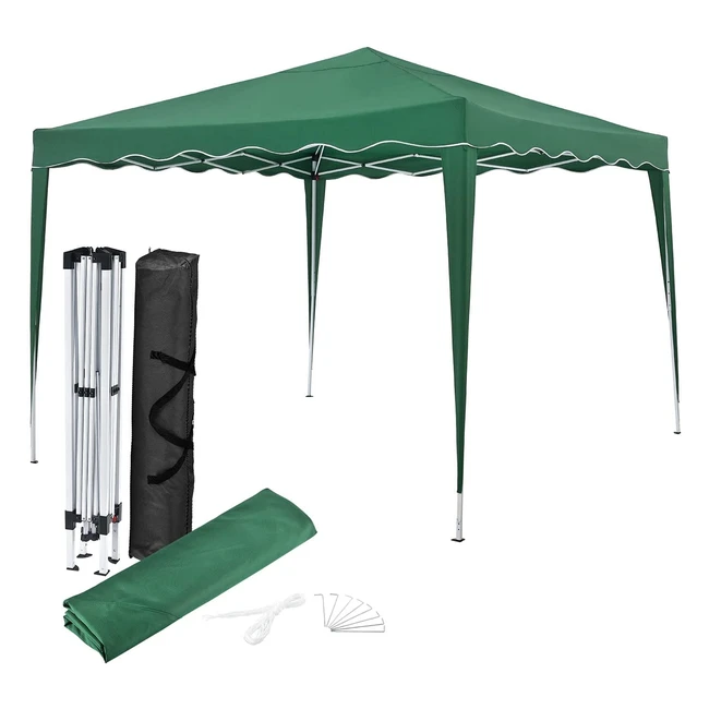 Juskys Faltpavillon Vivara 3x3 m - UV50 - Wasserabweisend - Partyzelt für Garten - Grün