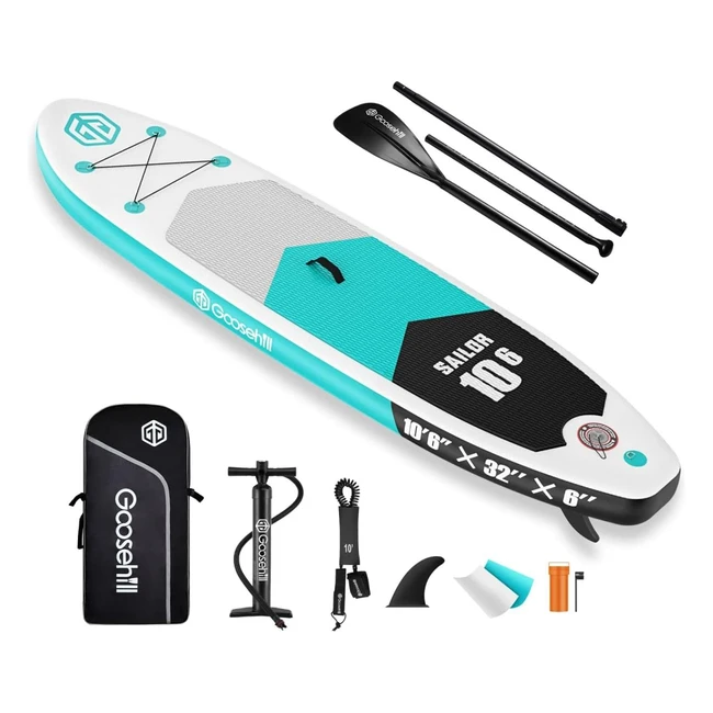 Goosehill aufblasbares Stand Up Paddling Board Premium SUP Board Set GRE 106 x 3