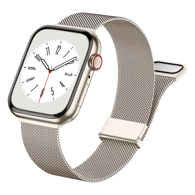 Bracelet métal Apple Watch 38mm 40mm 41mm - Série 8 7 6 5 4 3 2 1 SE - Lumière stellaire