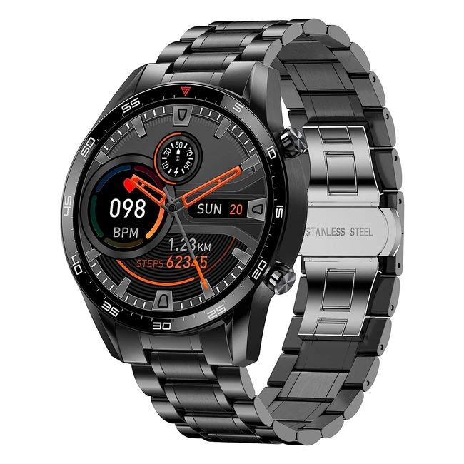 Montre Connectée Homme Lige 132 HD - Appel Bluetooth, Moniteur Sommeil, Fréquence Cardiaque - IP67 Étanche - Smartwatch pour iOS Android