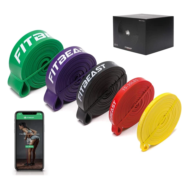 fitbeast Resistance Band Set 5 Levels Pullup Band Trschnalle Grip Pads f