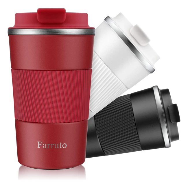 Tasses de voyage Farruto en acier inoxydable 18oz - 100% anti-fuite