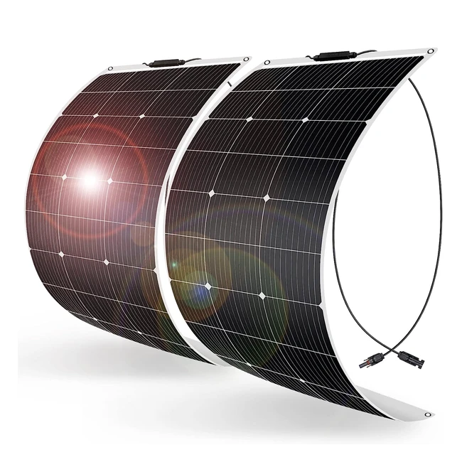 Pannello Solare Flessibile Dokio 100W 18V Monocristallino ETFE per Batteria 12V - Leggero e Facile da Installare
