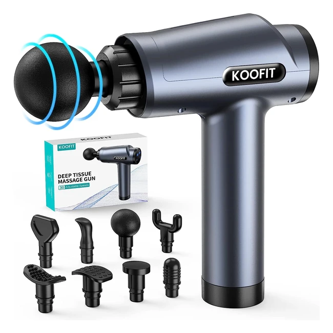 Pistolet de Massage Musculaire avec 30 Vitesses et 8 Têtes de Massage - Soulage les Douleurs Musculaires