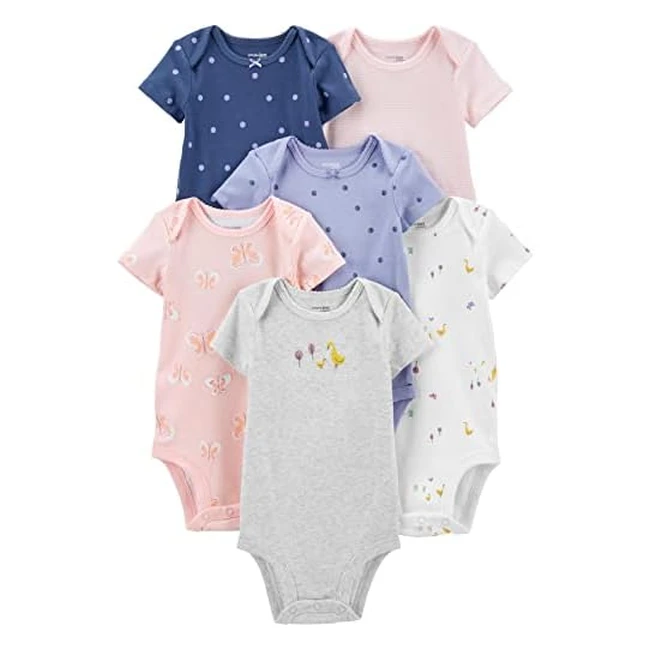 Simple Joys by Carter's Baby Girls Short Sleeve Bodysuit - Multicolor Butterflies/Dots/Ducks - 18 Months