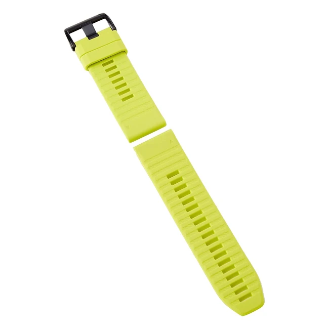 Bracelet de montre Garmin QuickFit 26 en silicone jaune - Référence 26 mm - Facile à changer