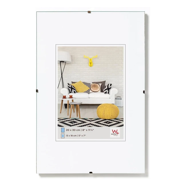 Walther Design RB050K Clip Picture Frame - Clear Glass - 40x50cm - Quick and Easy Frame