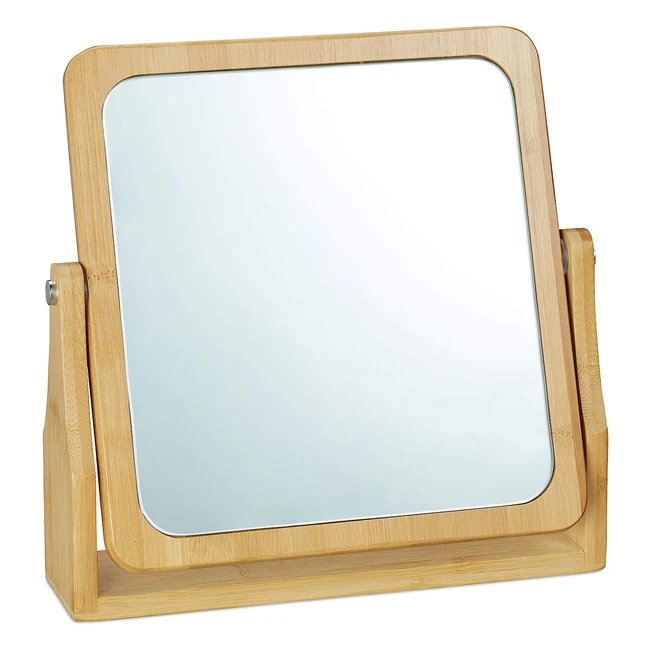Miroir de table pivotant 360° en bambou - Relaxdays Cosmétiques HLP 27x265x7 cm