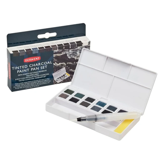 Bandeja de pinturas de carboncillo tintado Derwent 12 colores calidad profesional