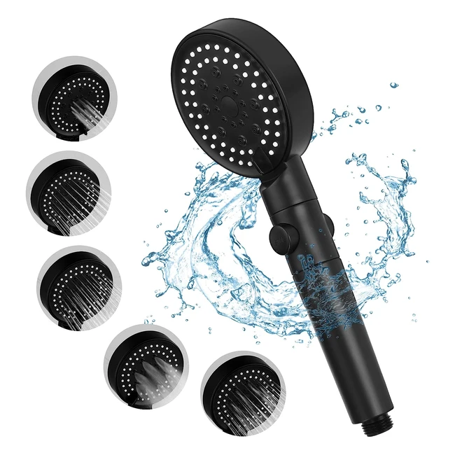 Soffione Doccia Vicloon 5 Funzioni - Cromo Nero