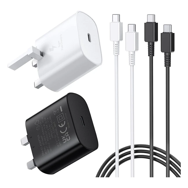 2 Pack 25W USB C Plug Charger - Fast Charger PD 30 - Samsung Galaxy S22/S21 Ultra - Huawei
