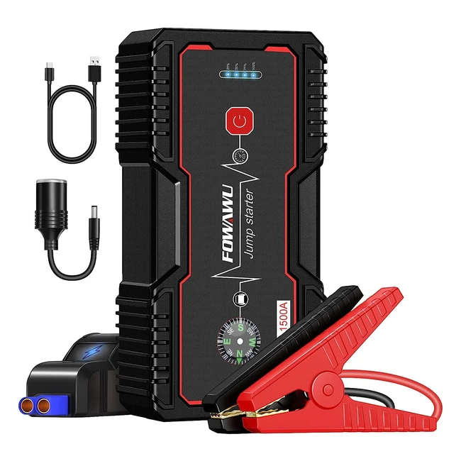 Avviatore Batteria Auto Fowawu 1500A 18000mAh - Emergenza Automoto