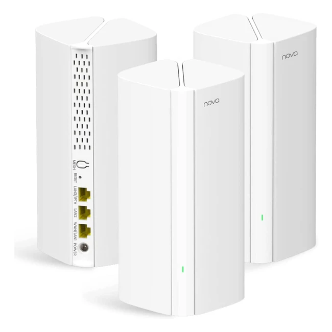 Tenda Nova MX123 AX3000 Mesh WiFi 6 System - Ampia copertura WiFi fino a 650mq - Quadcore CPU - Porte LAN Gigabit - Supporta Alexa - 3 Pack