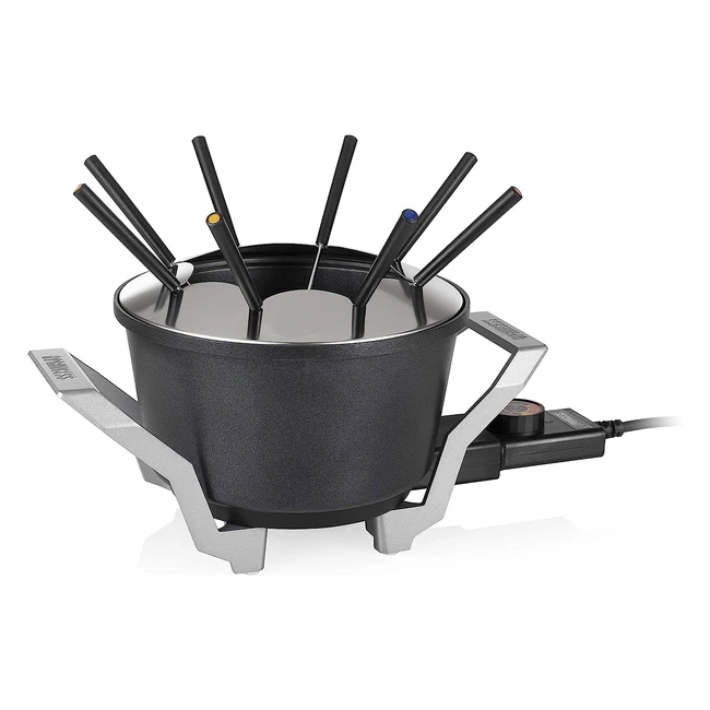 Fondue Princess 173100 Premium - Adecuada para 8 personas - 15L - 800W - Negro y Acero Inoxidable