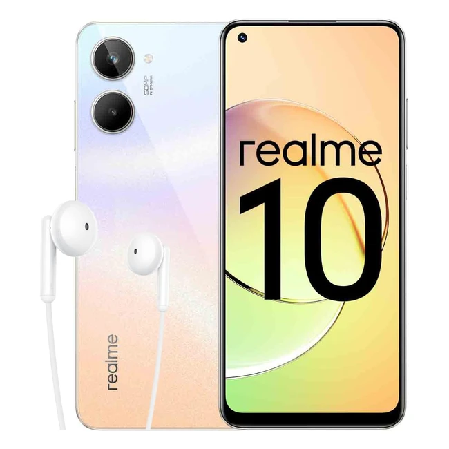 Smartphone realme 108128GB - Écran Super AMOLED 90Hz - Appareil photo IA 50MP - Batterie 5000mAh - Chargeur SuperVOOC 33W - Clash White