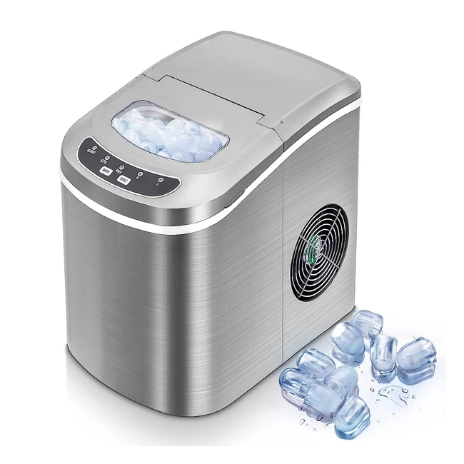 Machine à glaçons Vazillio avec nettoyage automatique - 15kg en 24h - 2 tailles de glaçons - Réservoir d'eau de 22L - Pelle et panier inclus - Pour la maison/bureau