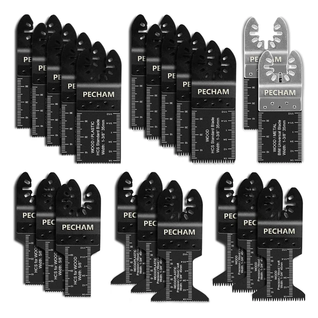 Pecham 21pcs Multi Tool Blade - High Quality, Quick Release, Fits Fein, Ryobi, Bosch, Dremel, and More