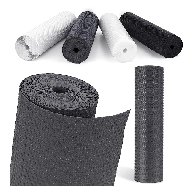 mooifun Waterproof Shelf Liner - Non-Slip, BPA-Free, Strong & Durable - Grey - Refridge Fridge Mats