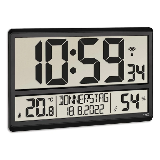 Orologio da Parete Digitale TFA Dostmann XL 60452001 - Temperatura Umidit 8 