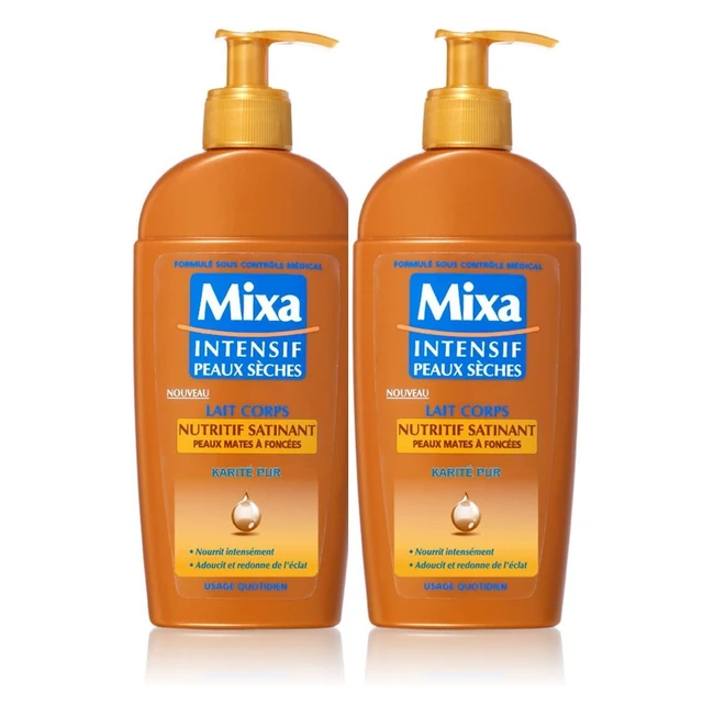 Mixa Intensiva Pelle Secca Nutriente - Latte Satinant Shea 250ml (Set di 2)