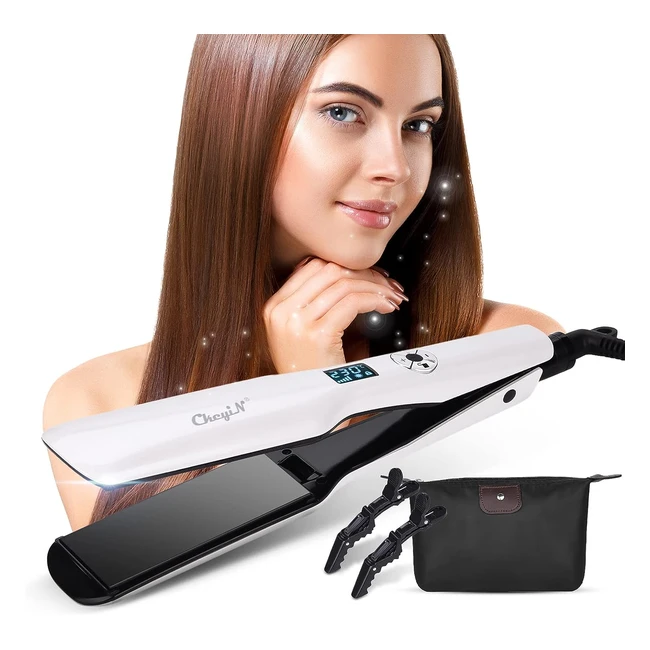 Lisseur Cheveux Ckeyin Plaque Large 45mm Professionnel Fer Lisser Ceramic 12 Niveaux de Température