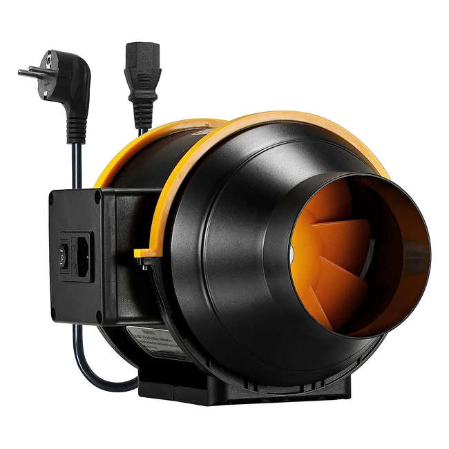 Moonjor 100mm Ventola Aspirazione 198mh Estrattore Aria In Linea Ventola di Scarico per Booster Tenda di Crescita Ventilazione e Sfiato d'Aria Alta Bassa Velocità