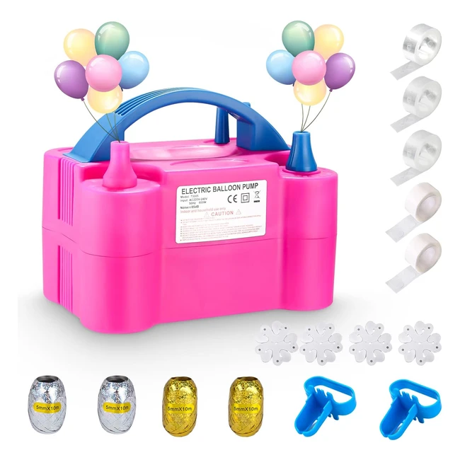Pompe à ballon électrique 600W - Gonfleur ballon avec double buse - Accessoires pour fête, mariage, anniversaire - Décoration de Noël