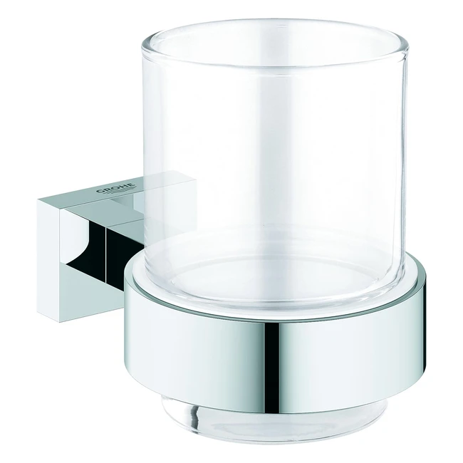 Cadre support Grohe avec verre argent Essentials Cube 40755001