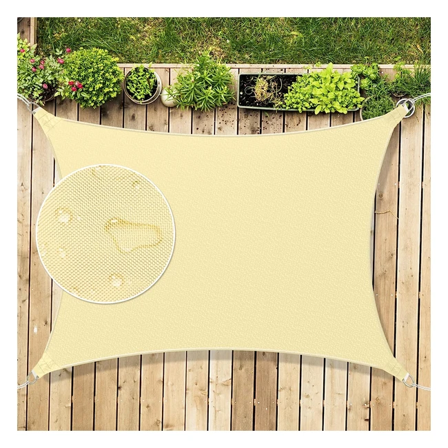 Sun Shade Sail 3x4m Rectangle Waterproof Canopy - 95% UV Block