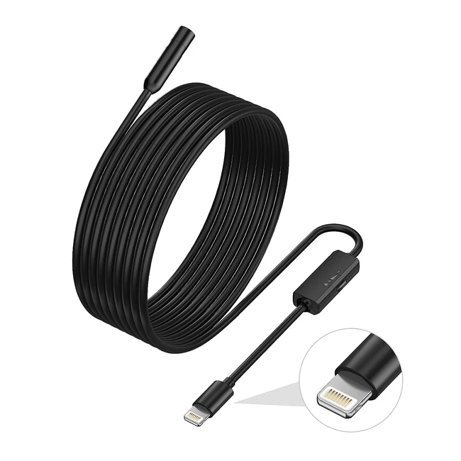 Endoscope iPhone ilihome 79mm IP68 étanche iOS borescope - Câble 5m