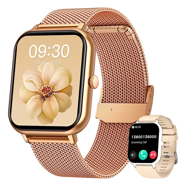 Montre Connectée Femme Homme Smartwatch 183 Full Cran Watch - Bluetooth - 100 Sport Modes - Moniteur de Fréquence Cardiaque - Podomètre - Lecteur de Musique - Montre Intelligente
