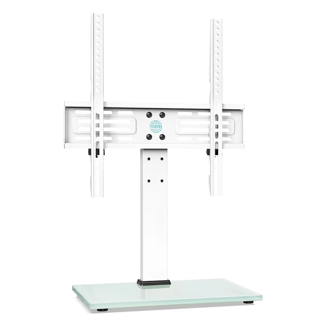 Fitueyes White Universal TV Stand for 32-55 inch TVs | Height Adjustable | Holds 40kg | Easy Assembly