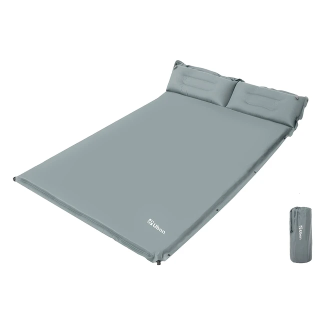 Matelas de randonnée autogonflants double gonflable avec oreillers d'air - Confortable pour 2 personnes - Léger et portable