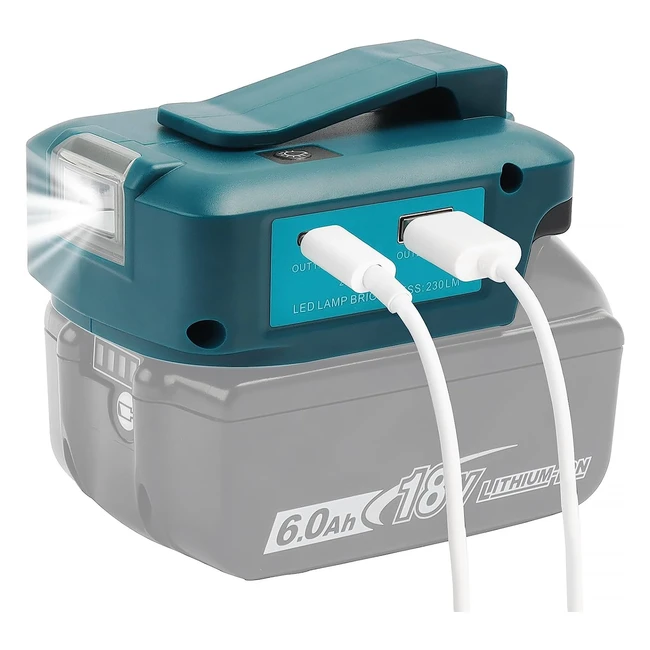 Convertisseur de lumière de travail Quperr pour batterie Makita 14.4V et 18V - ADP05