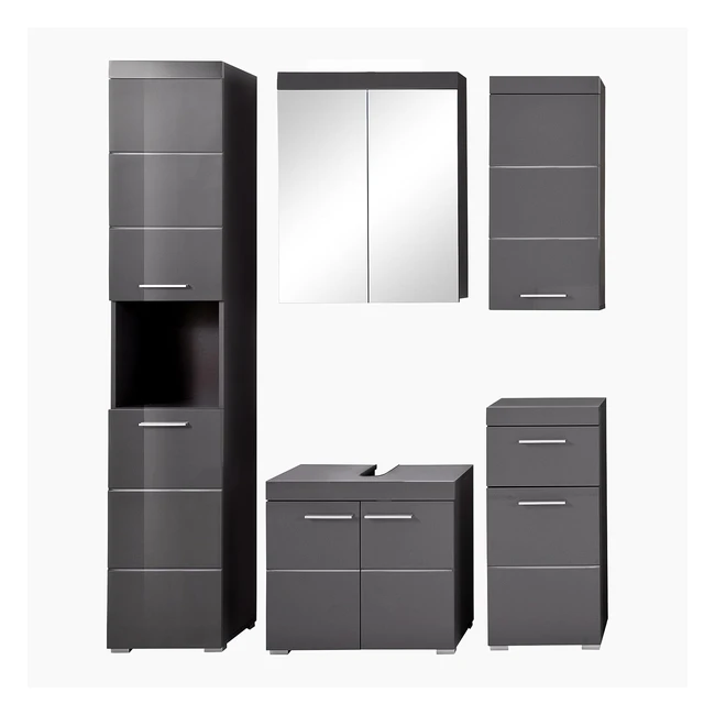 Trendteam Smart Living Amanda Badezimmer 5-teiliges Set Kombination 163 x 190 x 