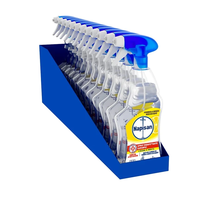 Napisan Spray Disinfettante Multisuperfici Limone e Menta - Confezione 12 Spray 750ml