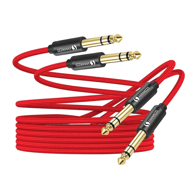 Cable de altavoz profesional 2m - 2 pack, 6.35mm a 6.35mm, para guitarra eléctrica, bajo, amplificador, teclado - Marca Annwzzd