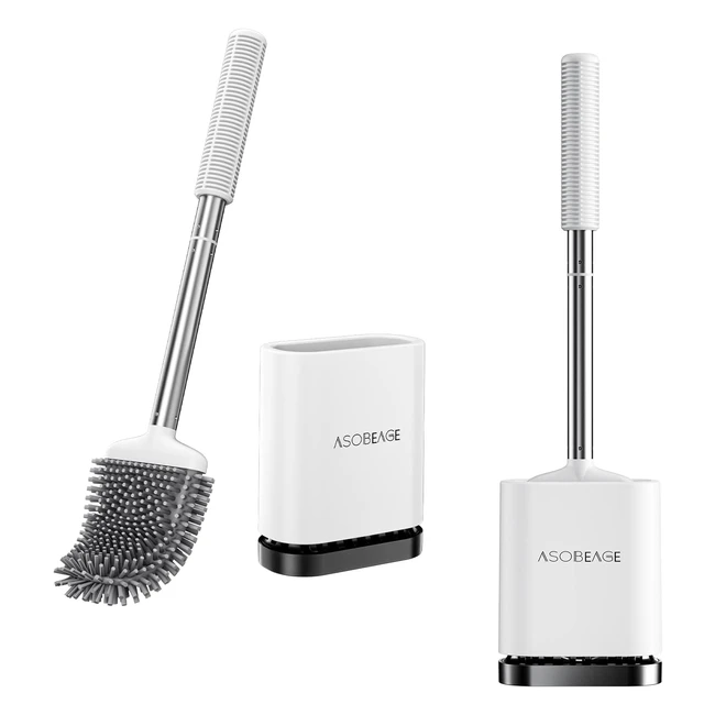 Asobeage Toilettenbrste mit Behlter schnelltrocknend Wei 2er Pack