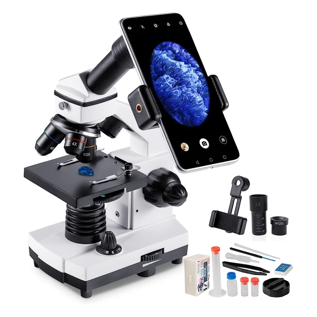 Microscopio Monoculare per Bambini e Studenti - Ingrandimenti 100-2000x - Potent