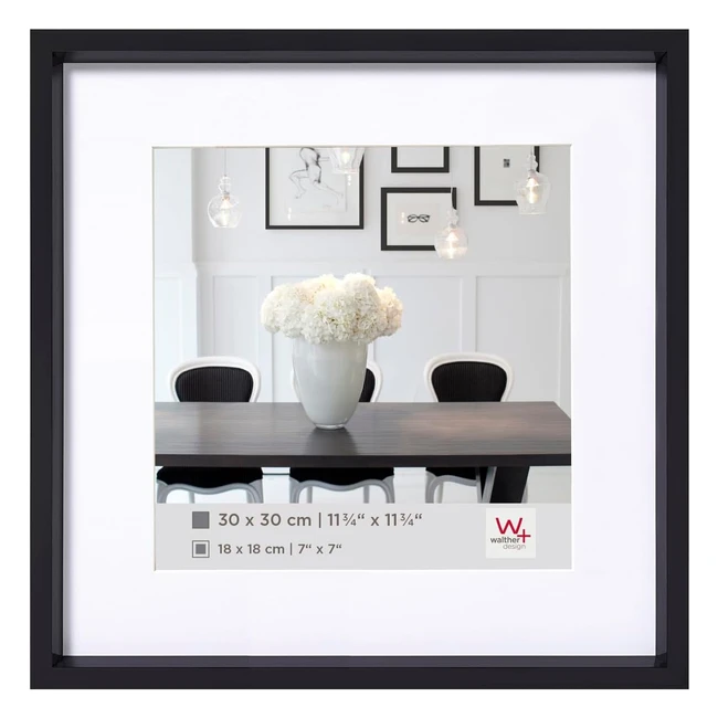 Marco de plástico Walther Design ES220B Steel Style 20x20 cm negro