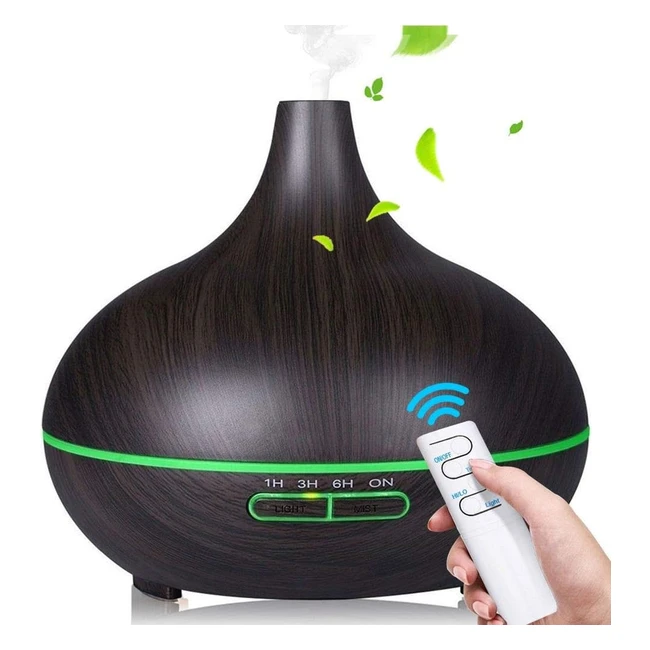 Diffusore di oli essenziali ultrasuoni SaponiTree 500ml - Purificatore aria per yoga, camera da letto e soggiorno