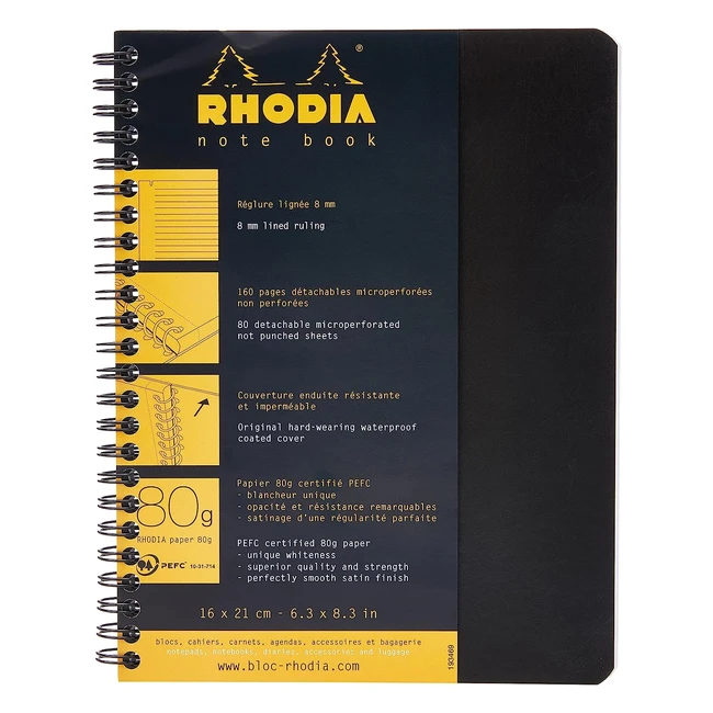 Rhodia 193469C Spiral Notebook A5 Ruled - 160 Detachable Pages