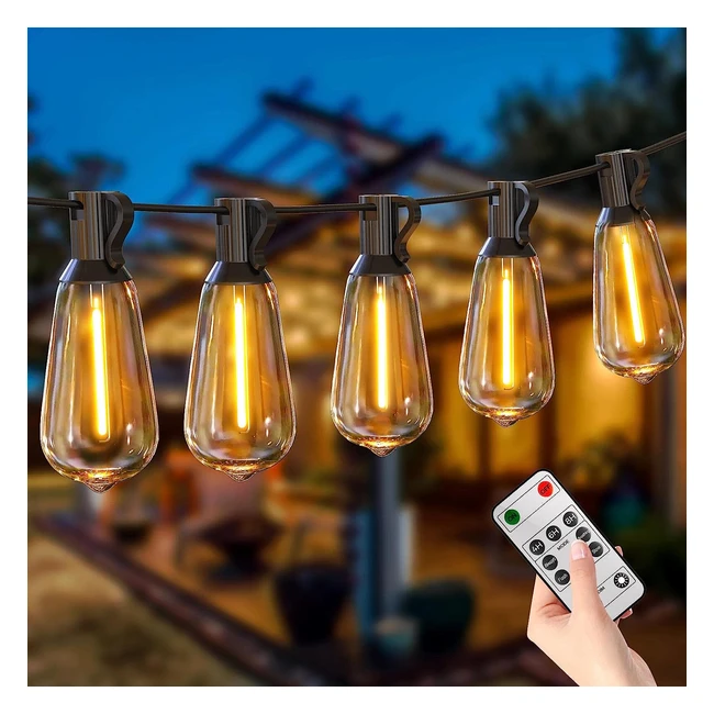 Guirlande Lumineuse Extérieure 355m avec Télécommande - 502 ST38 LED Ampoule - Étanche - Pour Patio Jardin Fête Terrasse