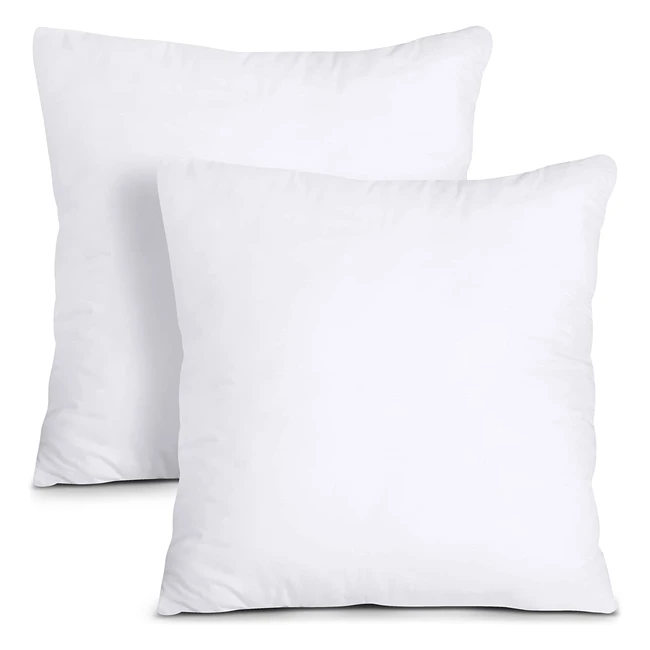 Cojines Utopia Bedding 45x45 cm - Pack de 2 - Fibra Virgen Siliconada - Almohadas de Sofá Blanco