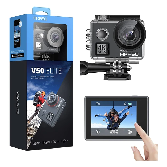 Akaso V50 Elite 4K60fps Action Camera | EIS | 40m Waterproof | Voice Control