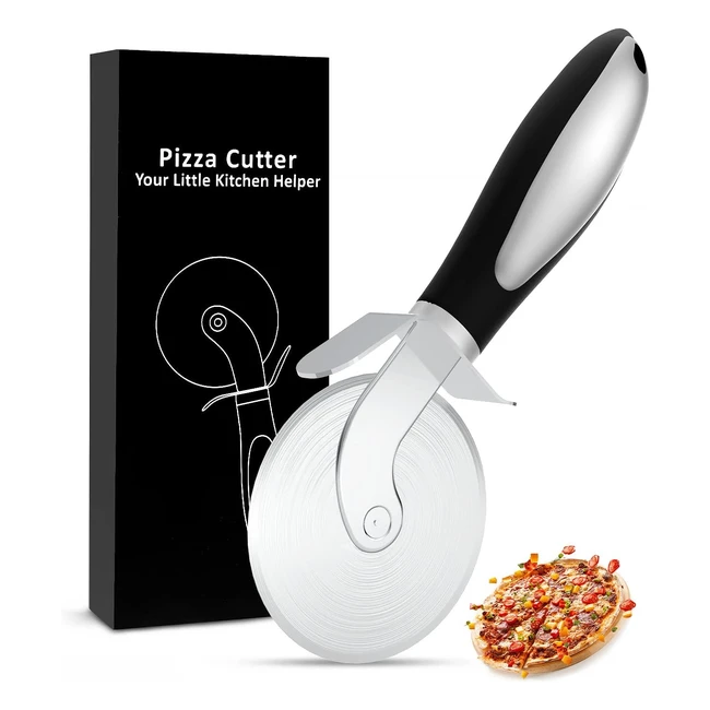 Rotella Taglia Pizza Acciaio Inox - Facile da Pulire - Sicuro - Ergonomico - Antiscivolo