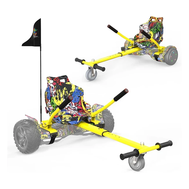 Hoverkart RCB pour hoverboards - Siège ajustable - Compatible avec hoverboards 6.5/10 pouces - Cadeau pour adultes et enfants