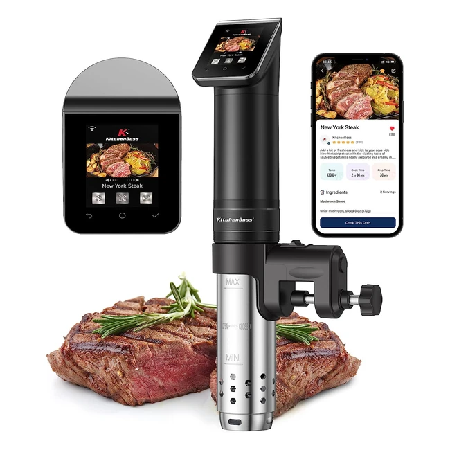 Cuiseur sous vide KitchenBoss G330 WiFi - Contrôle à distance, thermostat réglable, imperméable à l'eau